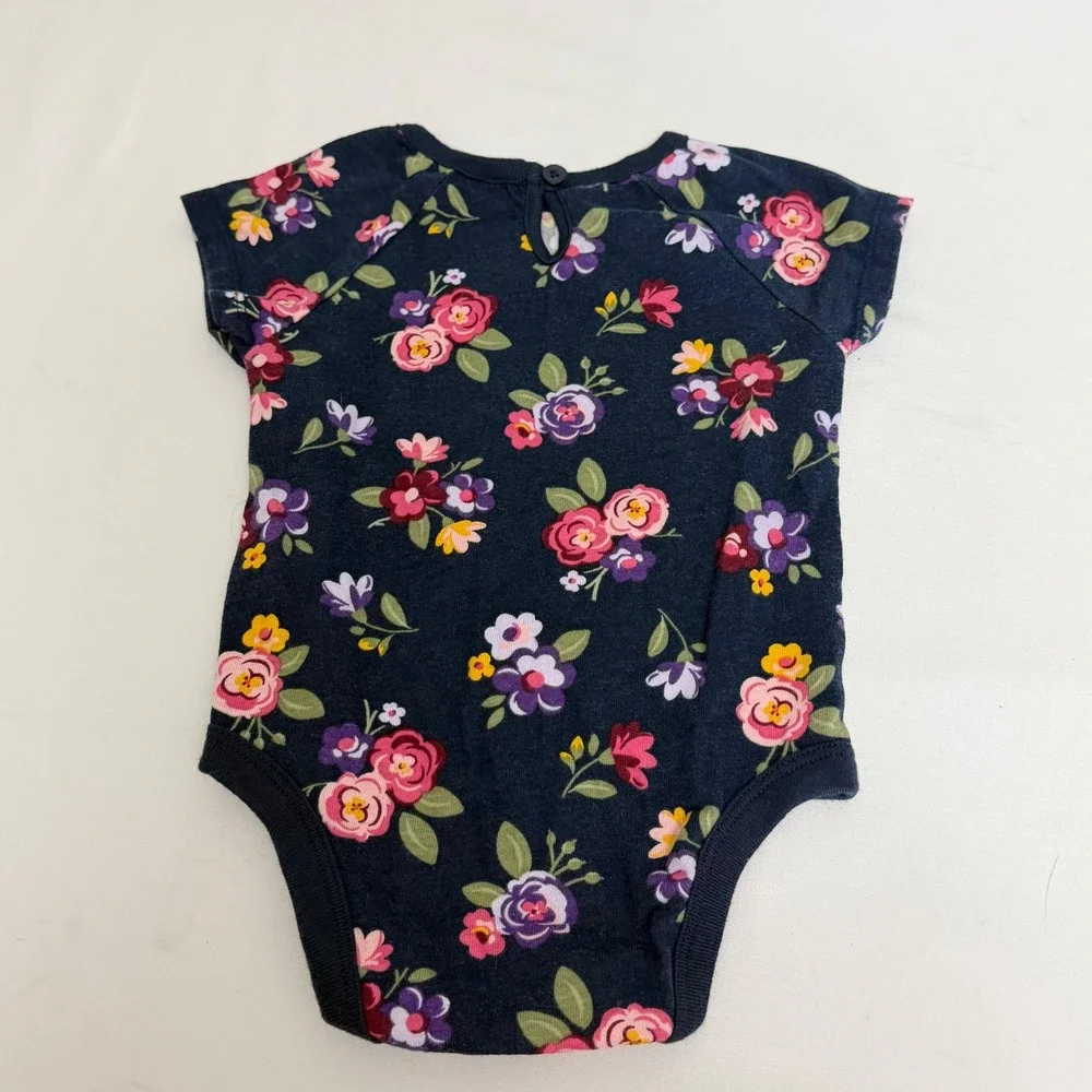 Garanimals DDG Darlings Baby Girl 6-9M Floral Bodysuit Bee Polka Dot Top Lot 2pc